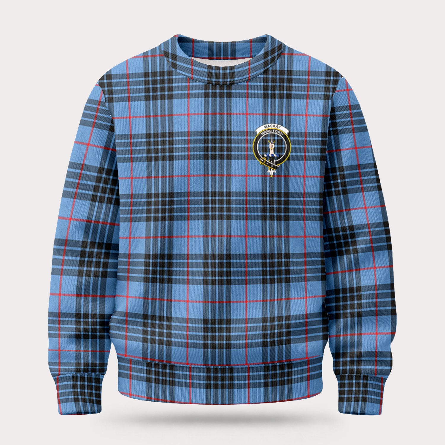 MacKay Blue Tartan Crest Sweater