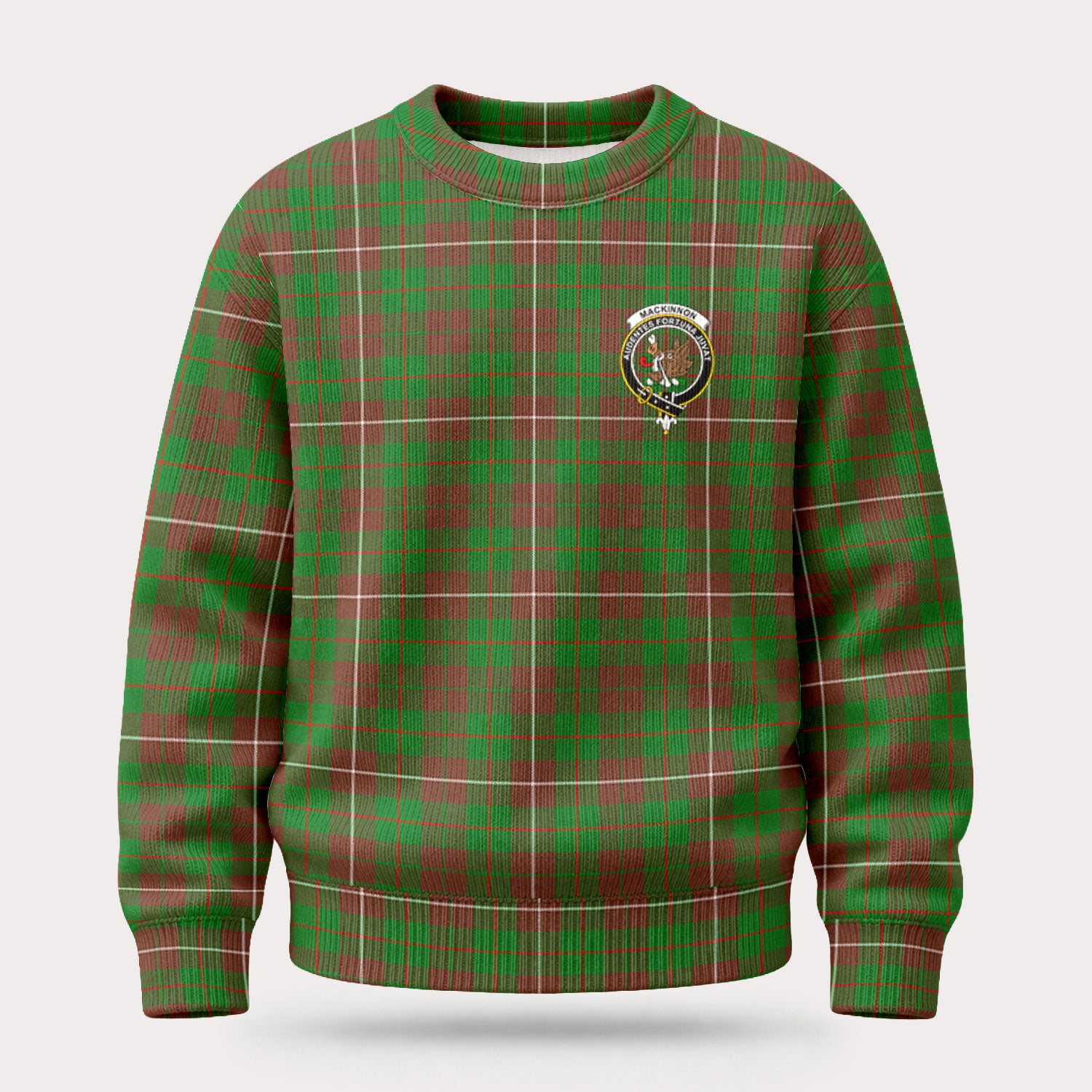 MacKinnon Hunting Modern Tartan Crest Sweater