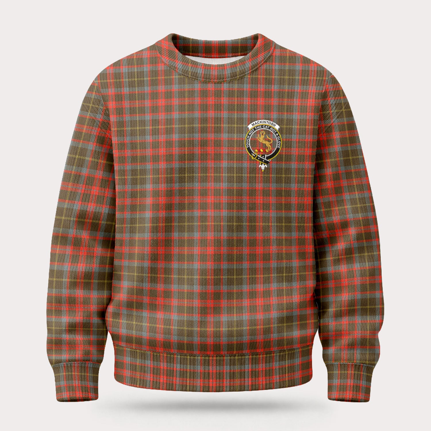 MacKintosh Hunting Weathered Tartan Crest Sweater
