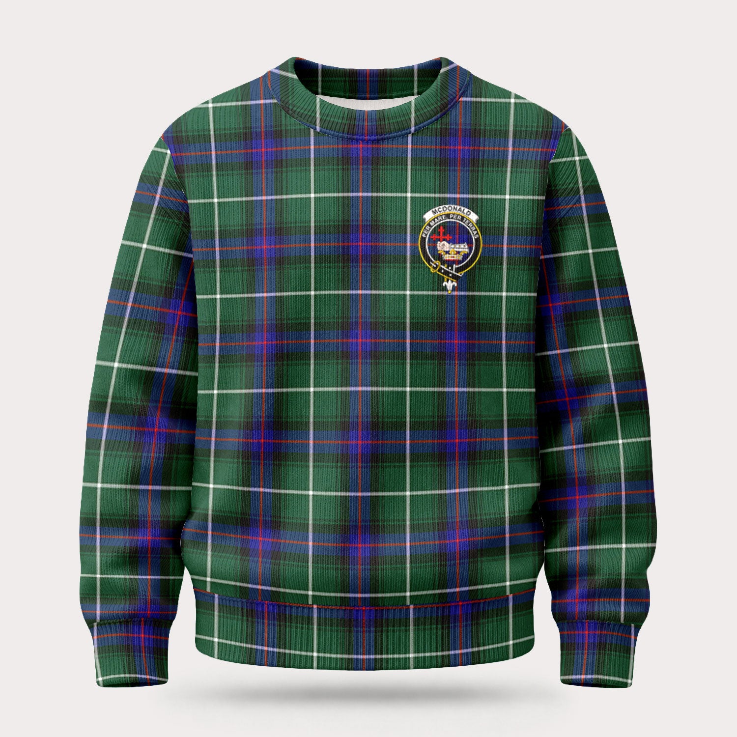 McDonald of the Isles Hunting Modern Tartan Crest Sweater