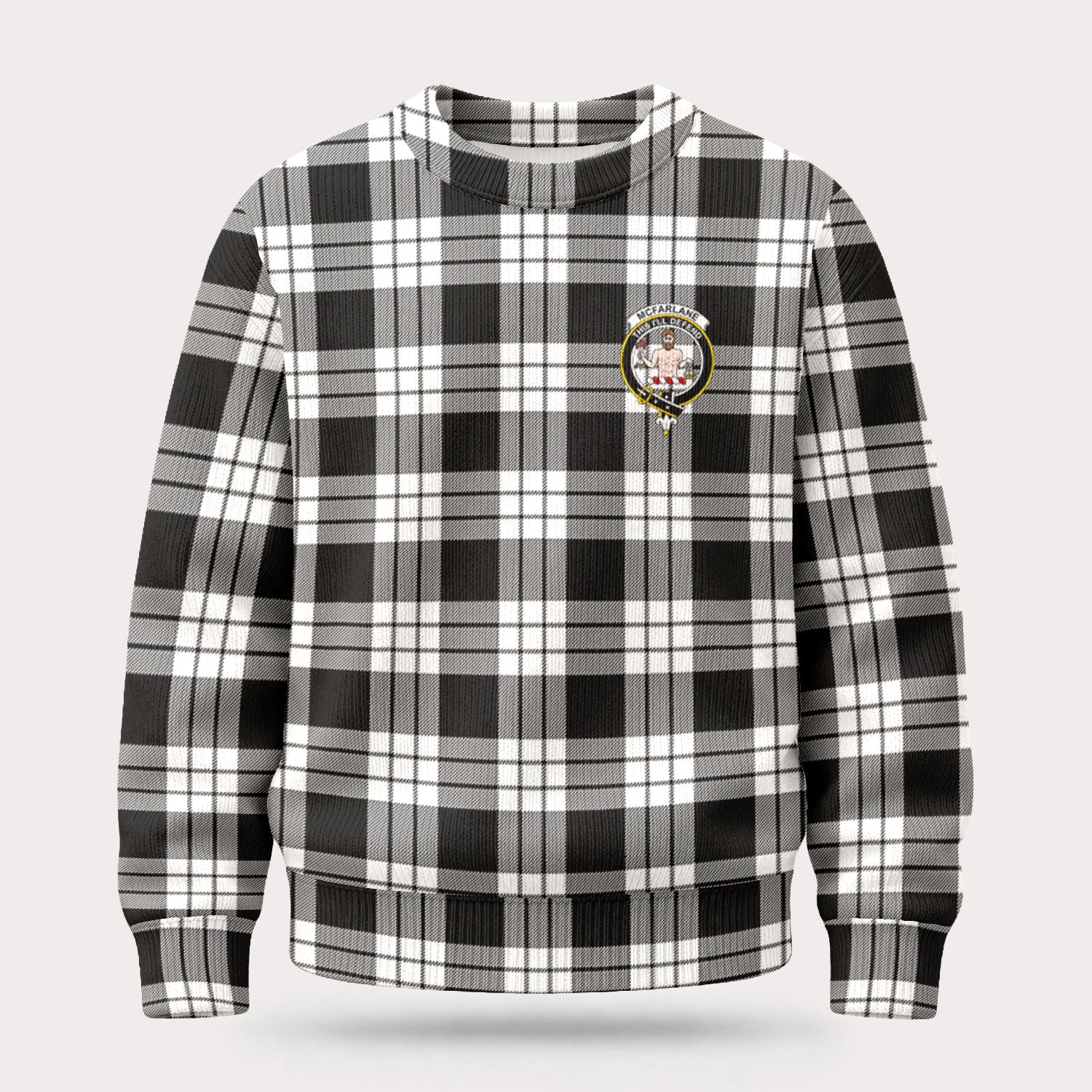 McFarlane Black - White Tartan Crest Sweater