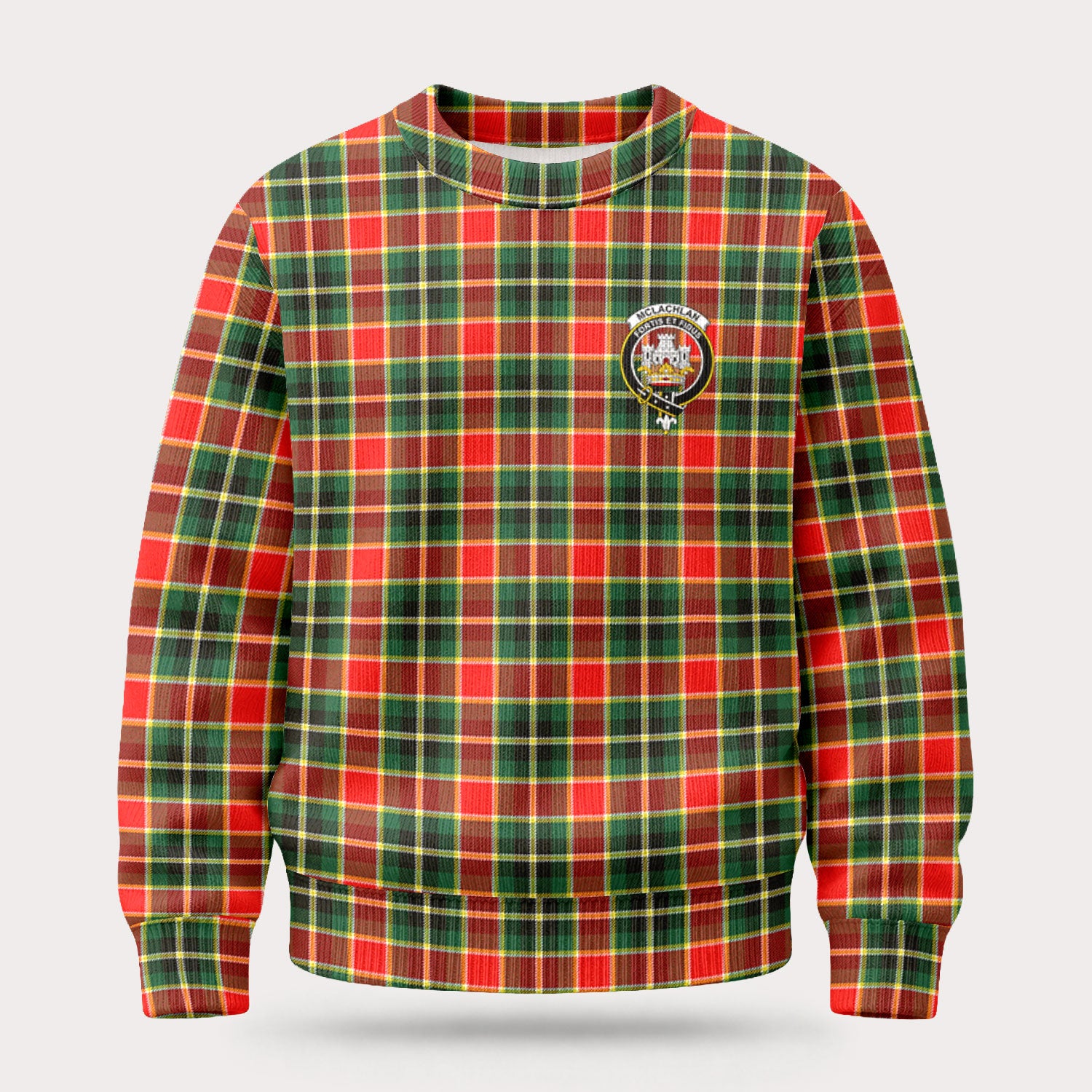 McLachlan Hunting Modern Tartan Crest Sweater