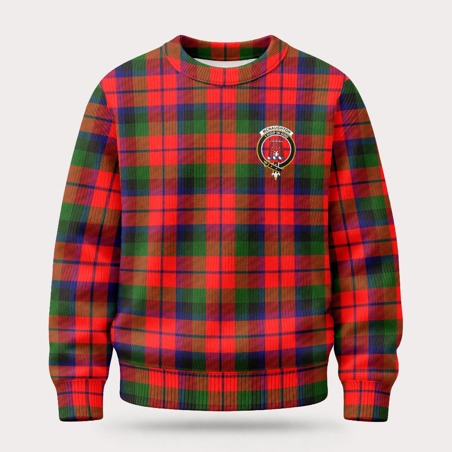 McNaughton Modern Tartan Crest Sweater