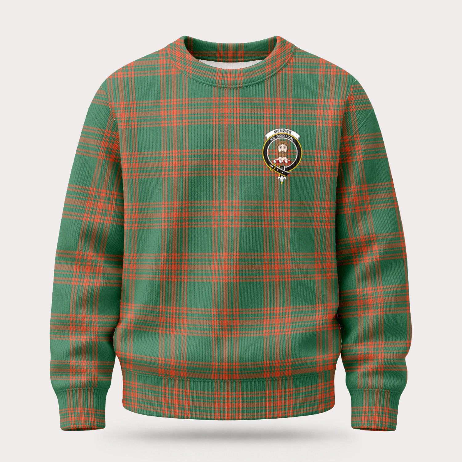 Menzies Green Ancient Tartan Crest Sweater