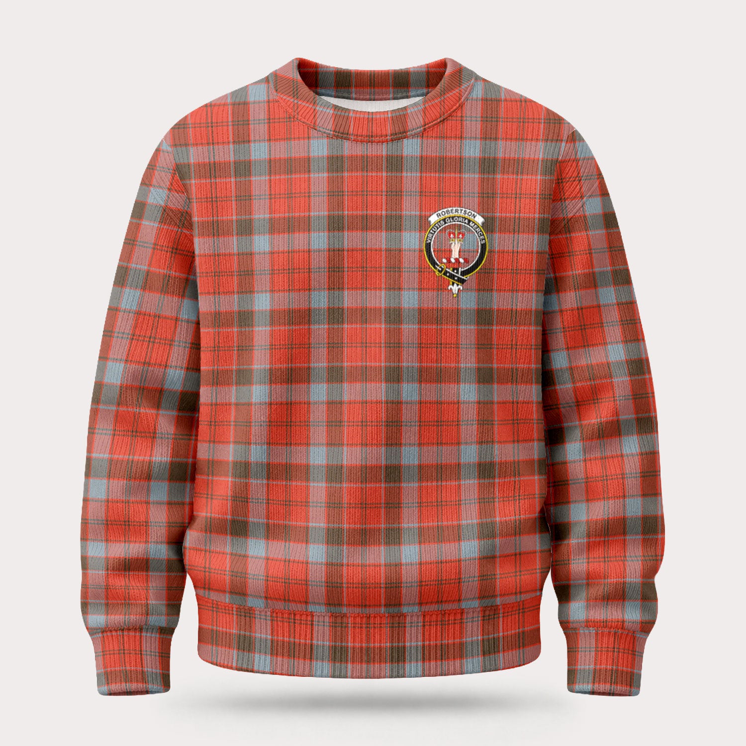 Robertson Weathered Tartan Crest Sweater