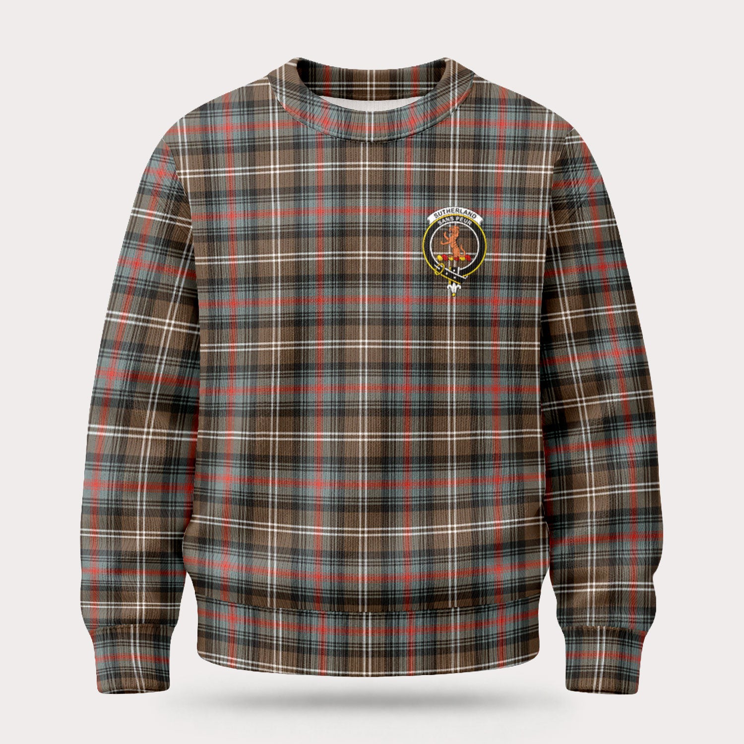 Sutherland Weathered Tartan Crest Sweater