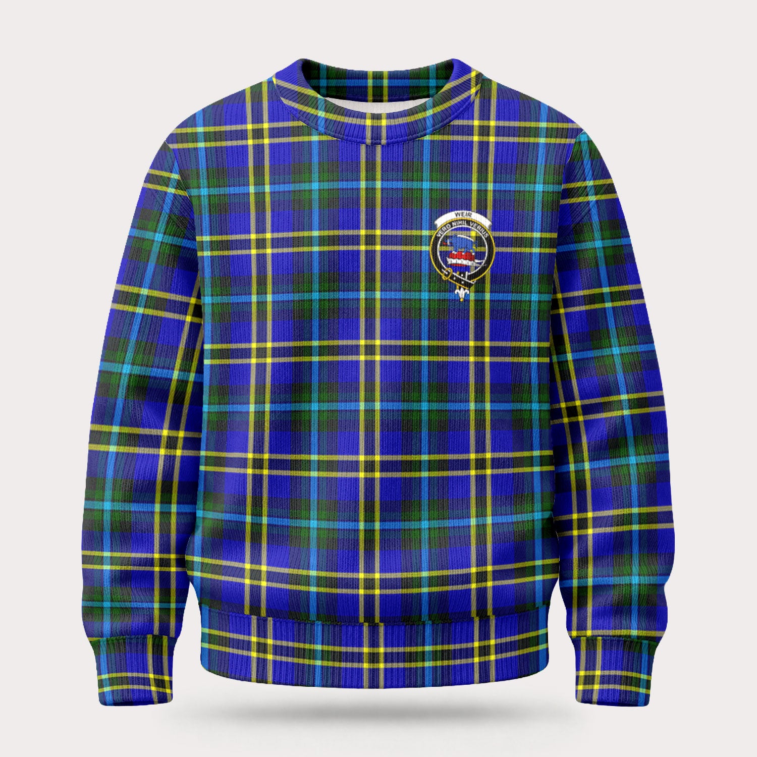 Weir Modern Tartan Crest Sweater