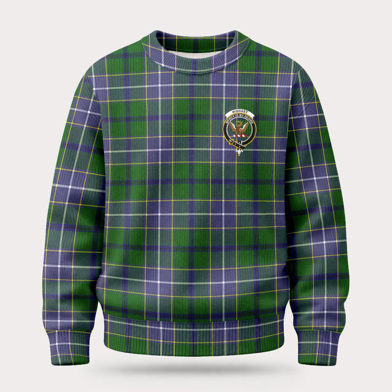 Wishart Hunting Tartan Crest Sweater