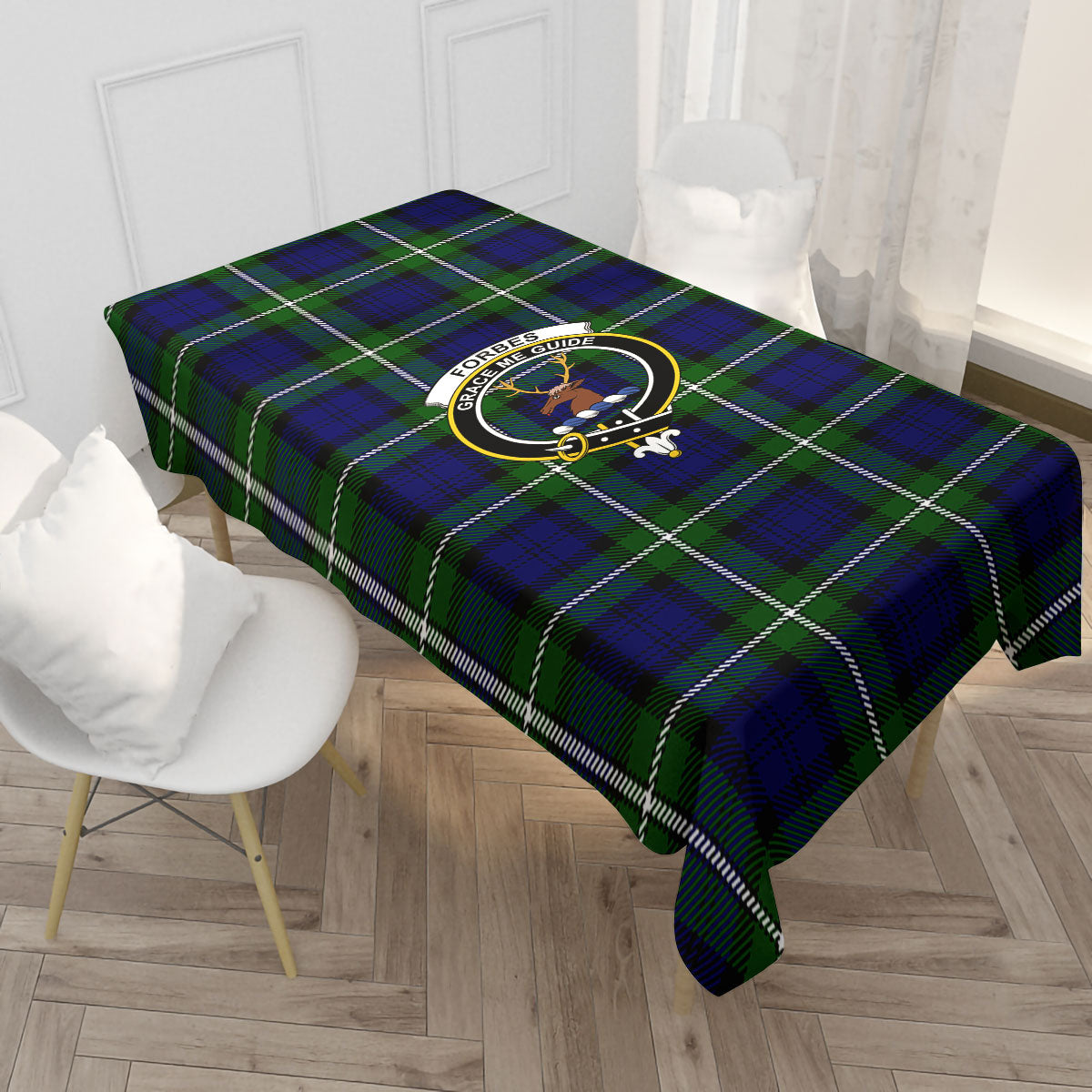 Forbes Modern Tartan Crest Tablecloth