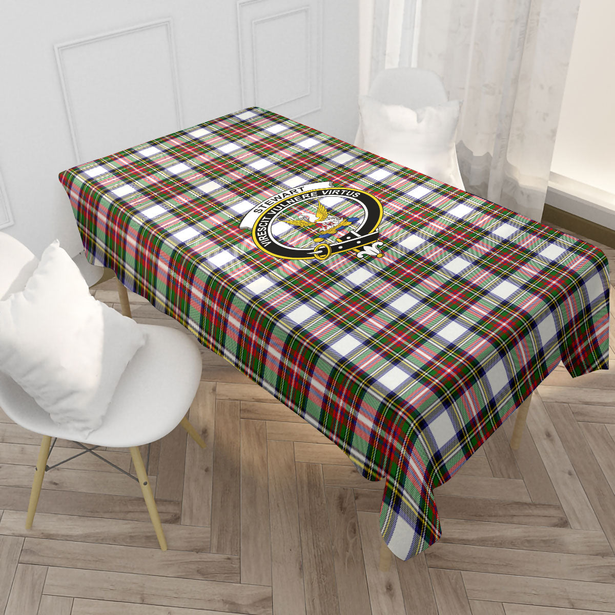 Stewart Dress Modern Tartan Crest Tablecloth