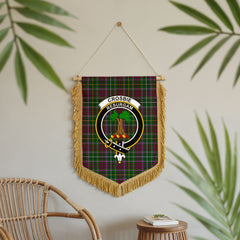 Crosbie Tartan Crest Wall Hanging Banner - Wood Pole