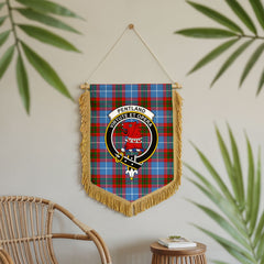 Pentland Tartan Crest Wall Hanging Banner - Wood Pole