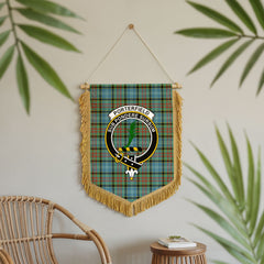 Porterfield Tartan Crest Wall Hanging Banner - Wood Pole