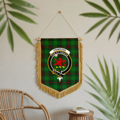 Primrose Tartan Crest Wall Hanging Banner - Wood Pole