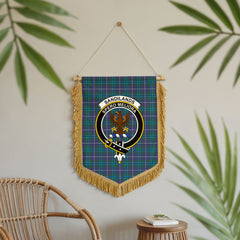 Sandilands Tartan Crest Wall Hanging Banner - Wood Pole