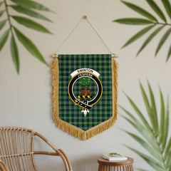 Swinton Tartan Crest Wall Hanging Banner - Wood Pole