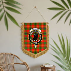 Turnbull Dress Tartan Crest Wall Hanging Banner - Wood Pole