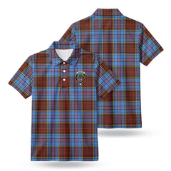 Anderson Modern Tartan Crest Birdseye Mesh Polo Shirt