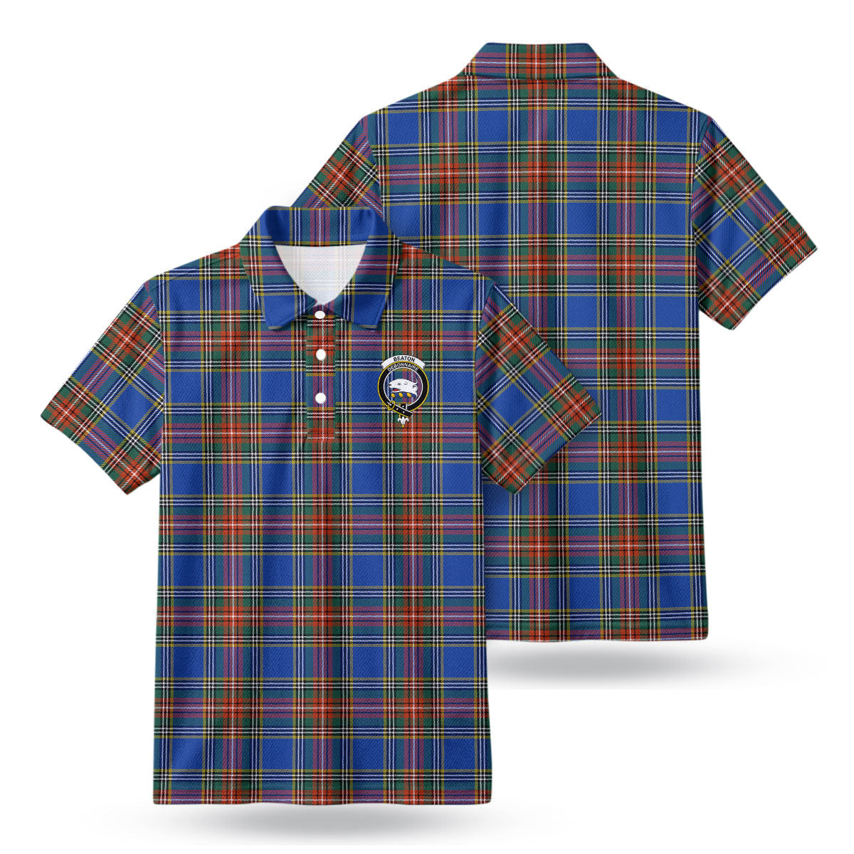Beaton Ancient Tartan Crest Birdseye Mesh Polo Shirt