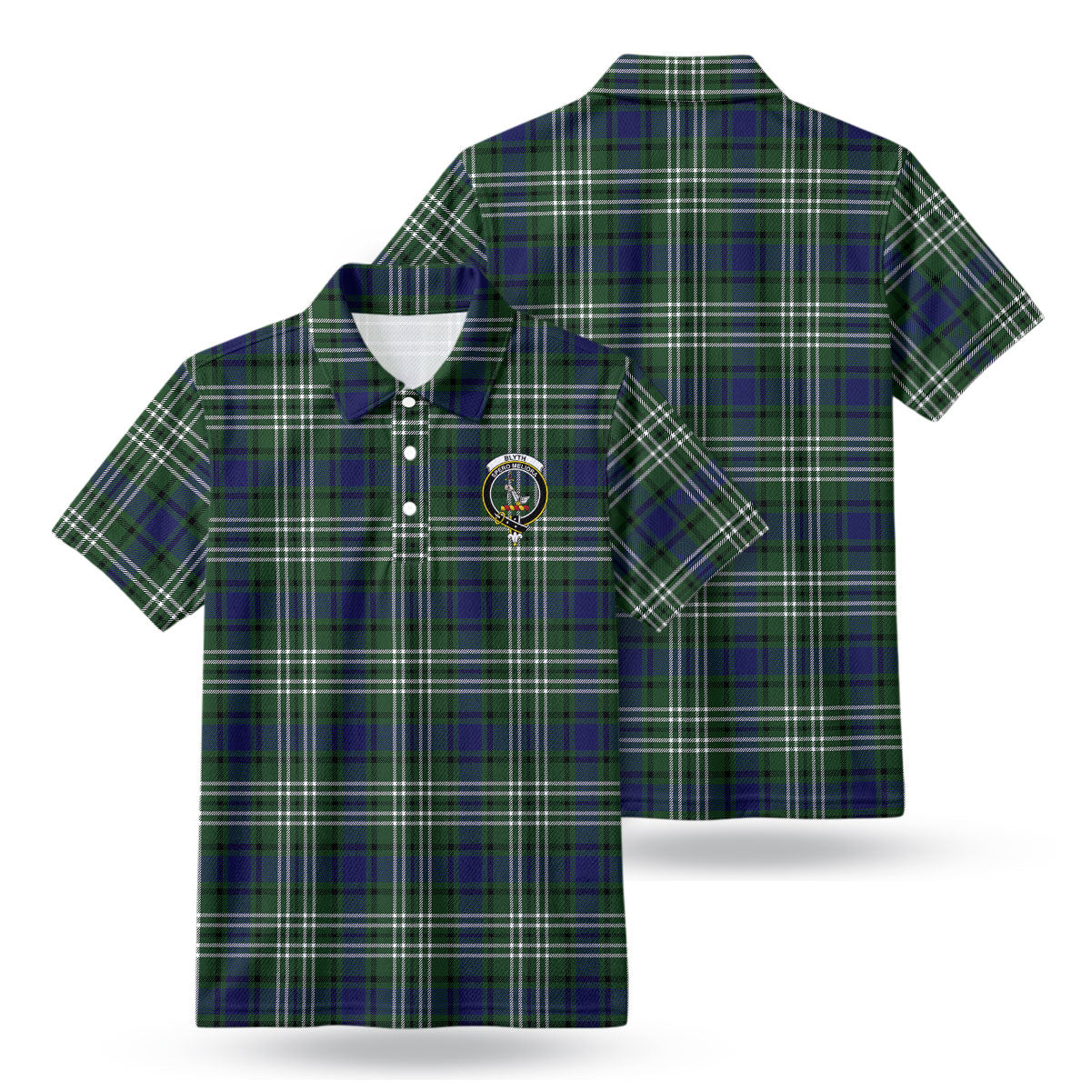 Blyth Tartan Crest Birdseye Mesh Polo Shirt