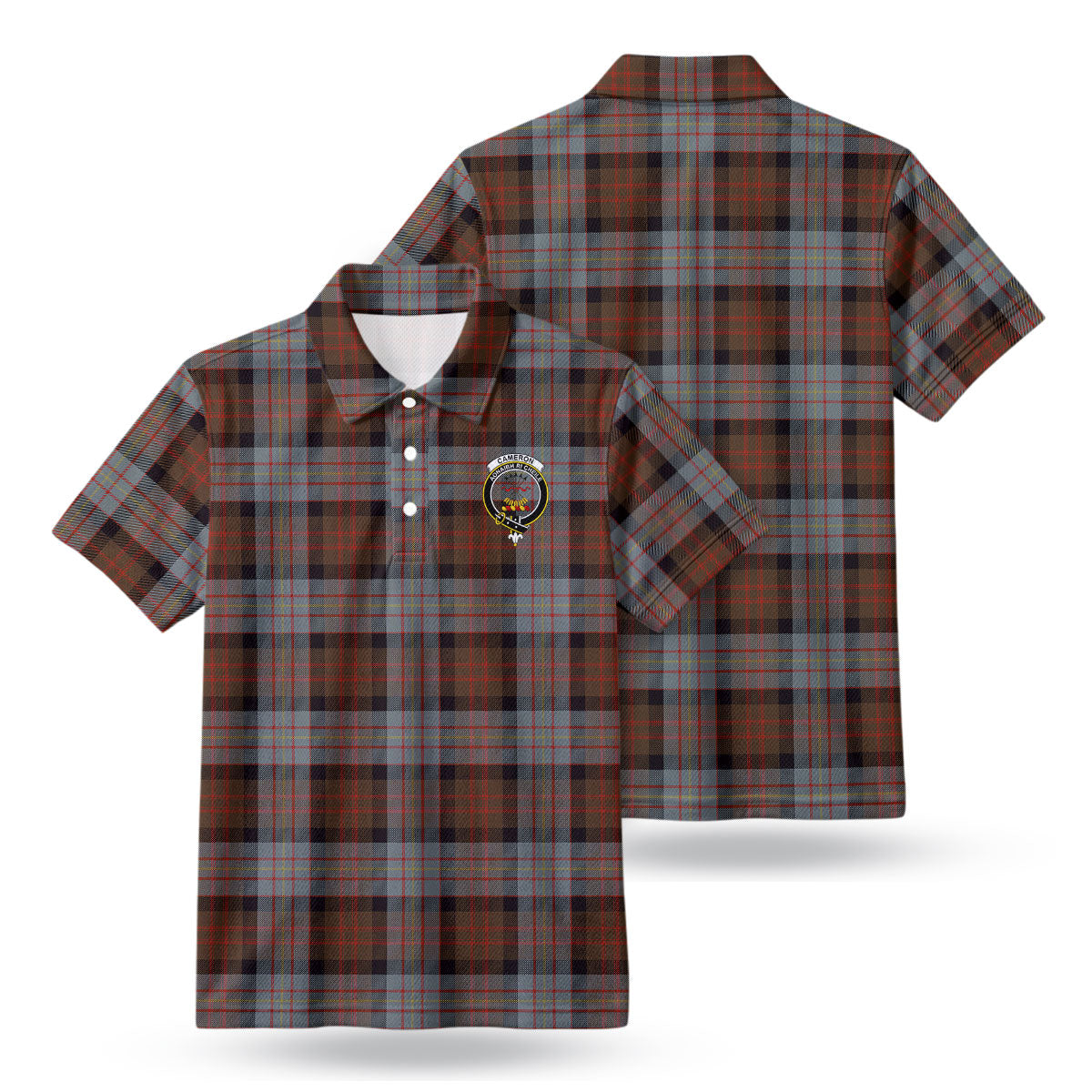 Cameron of Erracht Weathered Tartan Crest Birdseye Mesh Polo Shirt