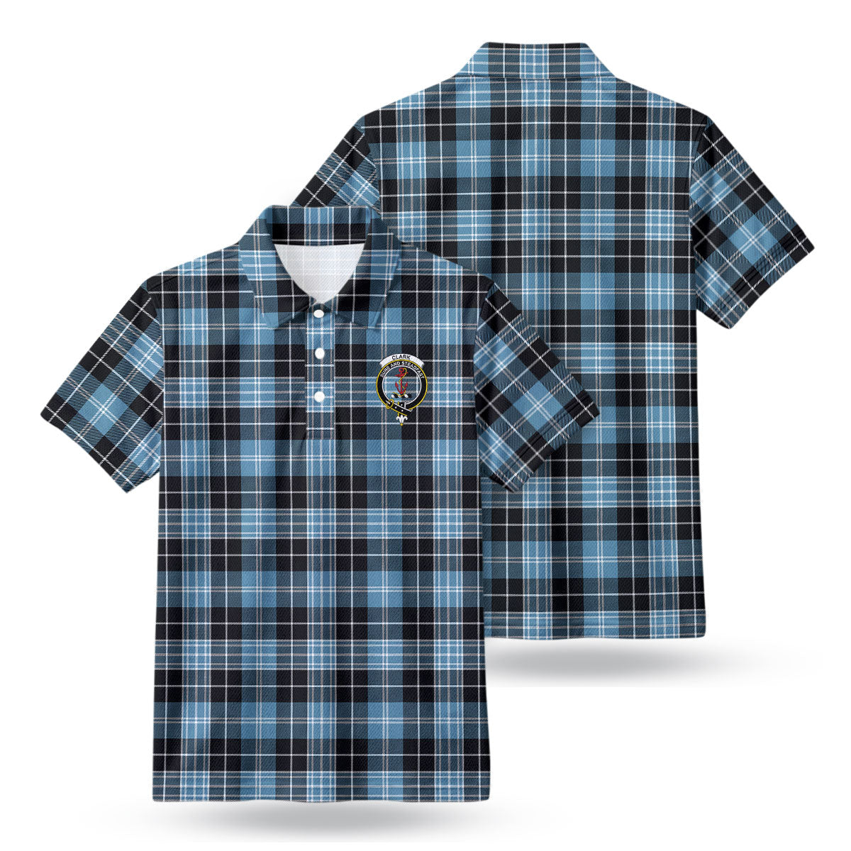 Clark Ancient Tartan Crest Birdseye Mesh Polo Shirt