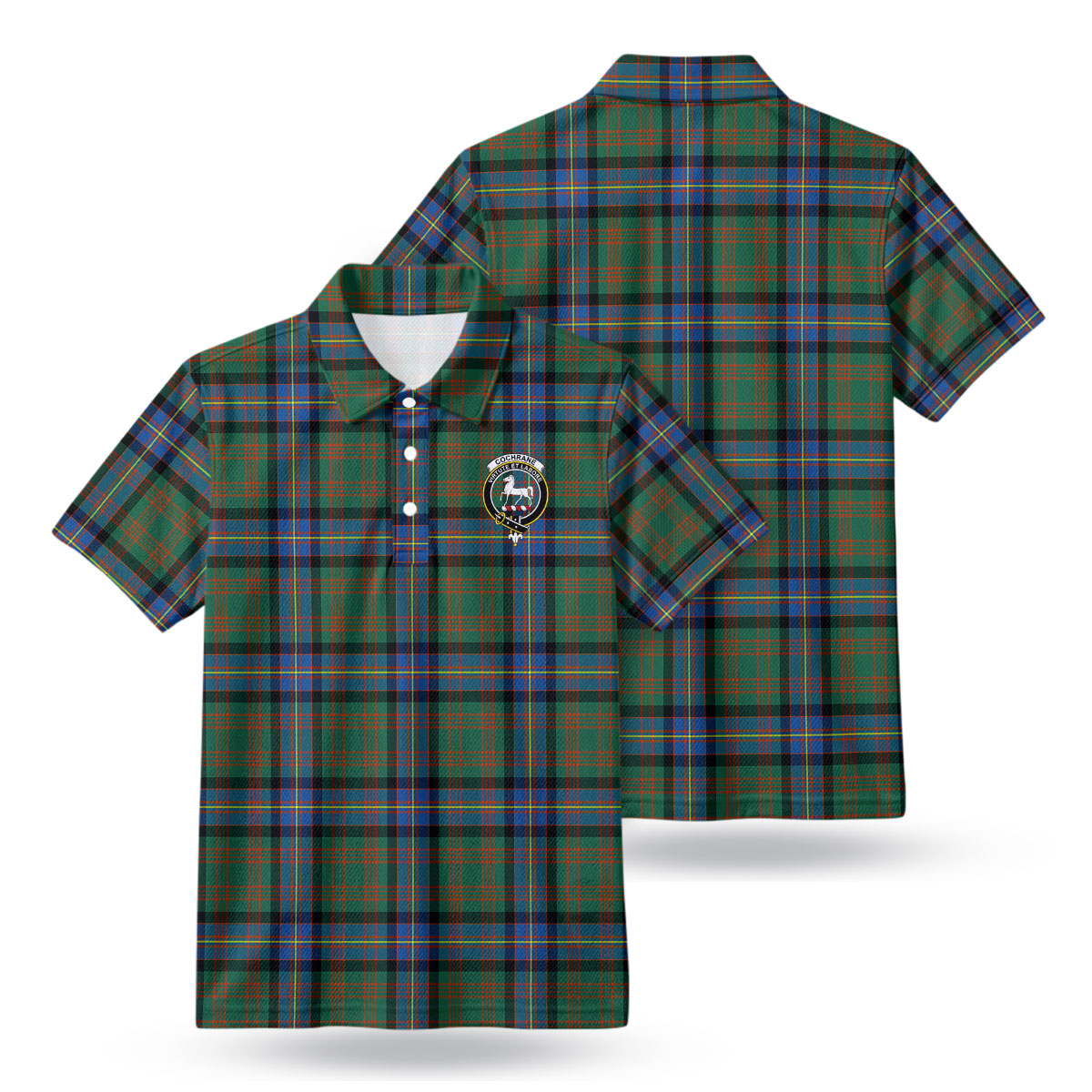 Cochrane Ancient Tartan Crest Birdseye Mesh Polo Shirt
