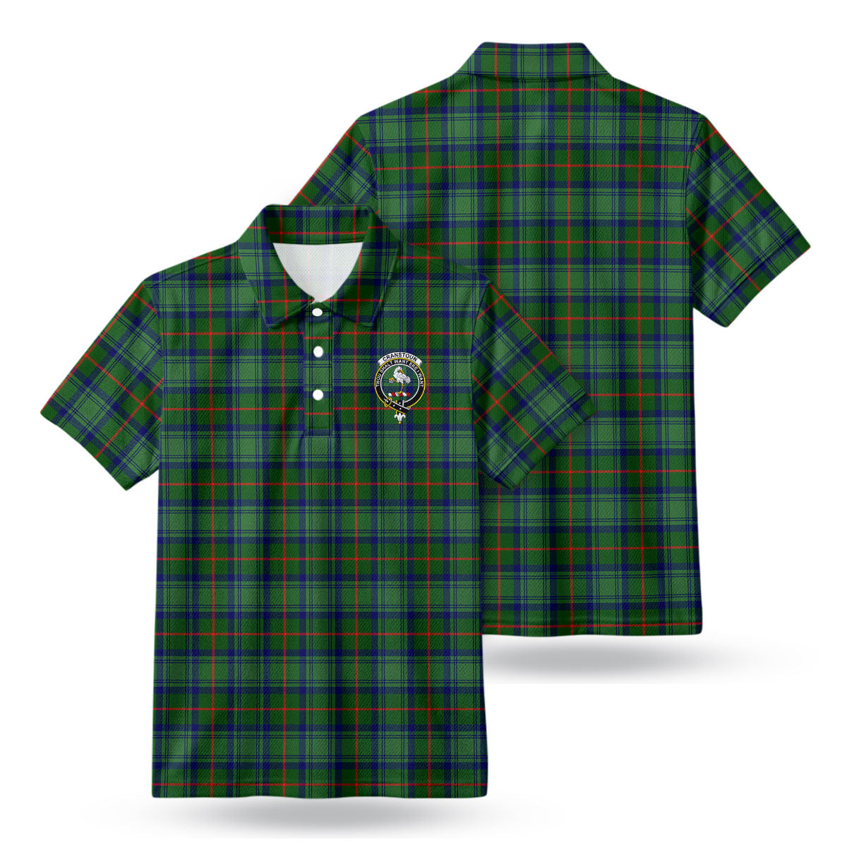 Cranstoun Tartan Crest Birdseye Mesh Polo Shirt