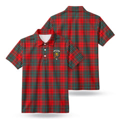 Cumming Modern Tartan Crest Birdseye Mesh Polo Shirt