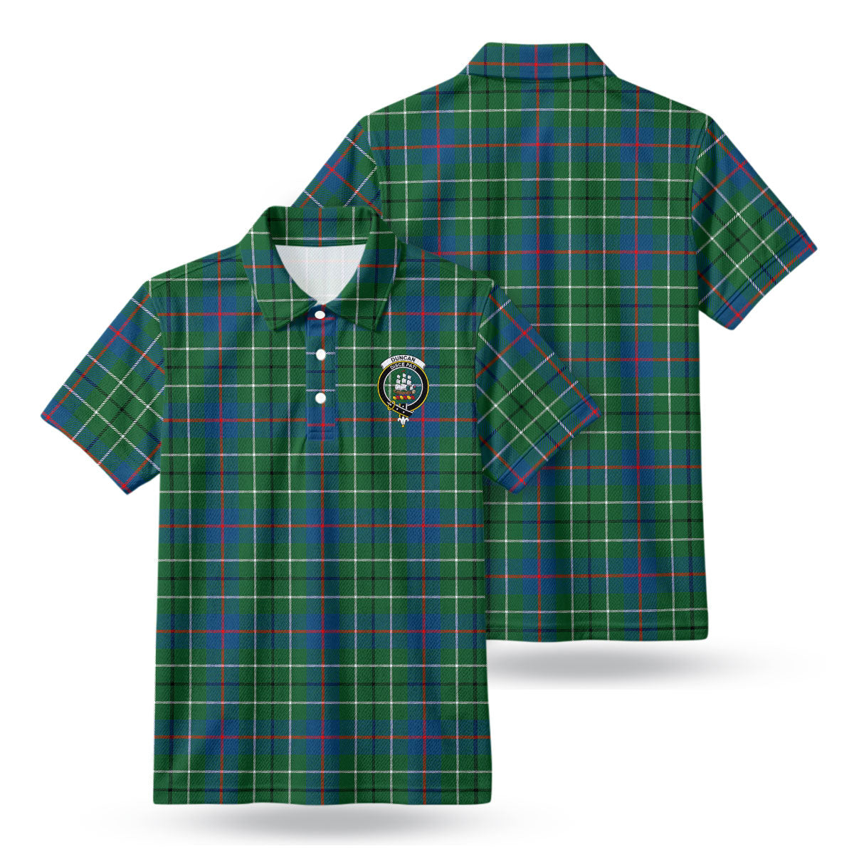 Duncan Ancient Tartan Crest Birdseye Mesh Polo Shirt