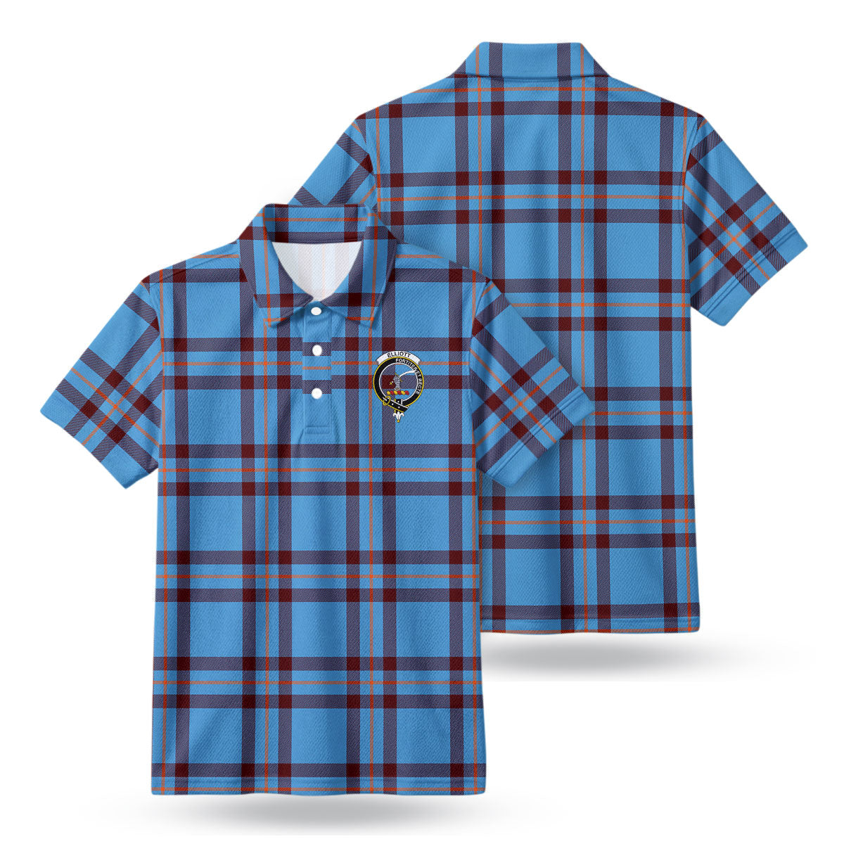Elliott Ancient Tartan Crest Birdseye Mesh Polo Shirt