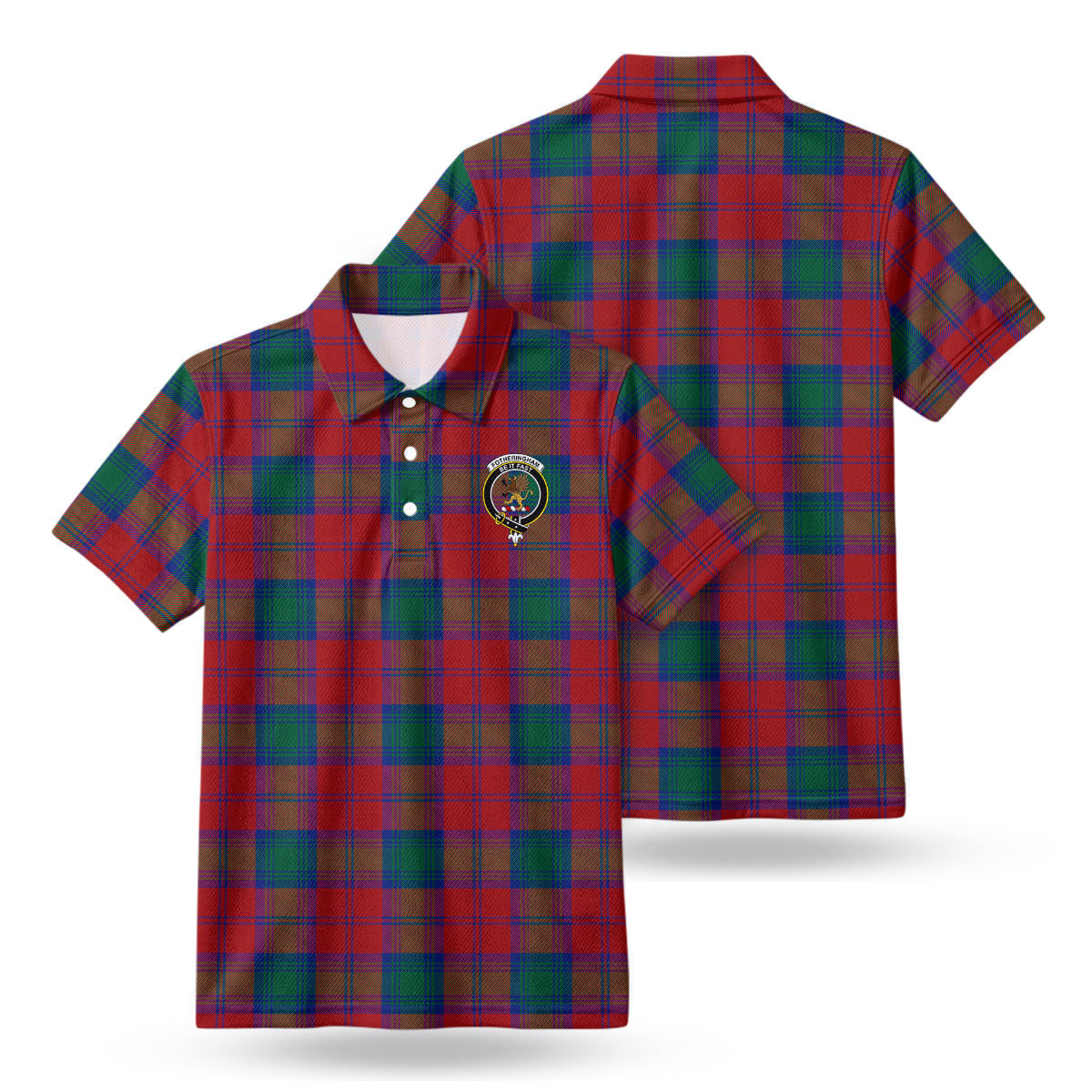 Fotheringham Tartan Crest Birdseye Mesh Polo Shirt