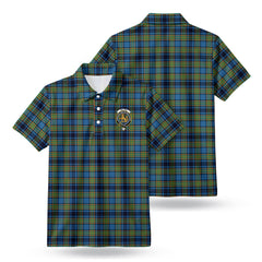 Gillies Ancient Tartan Crest Birdseye Mesh Polo Shirt