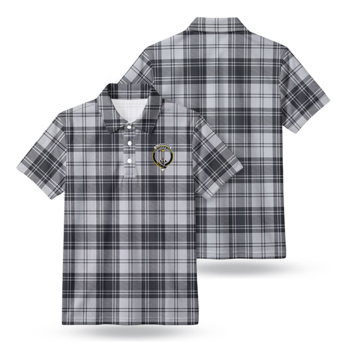 Glendinning Tartan Crest Birdseye Mesh Polo Shirt