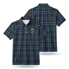 Graham of Montrose Modern Tartan Crest Birdseye Mesh Polo Shirt