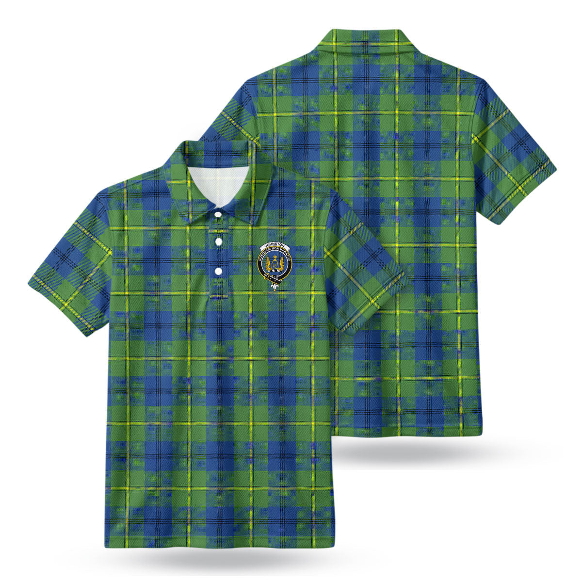 Johnston Ancient Tartan Crest Birdseye Mesh Polo Shirt