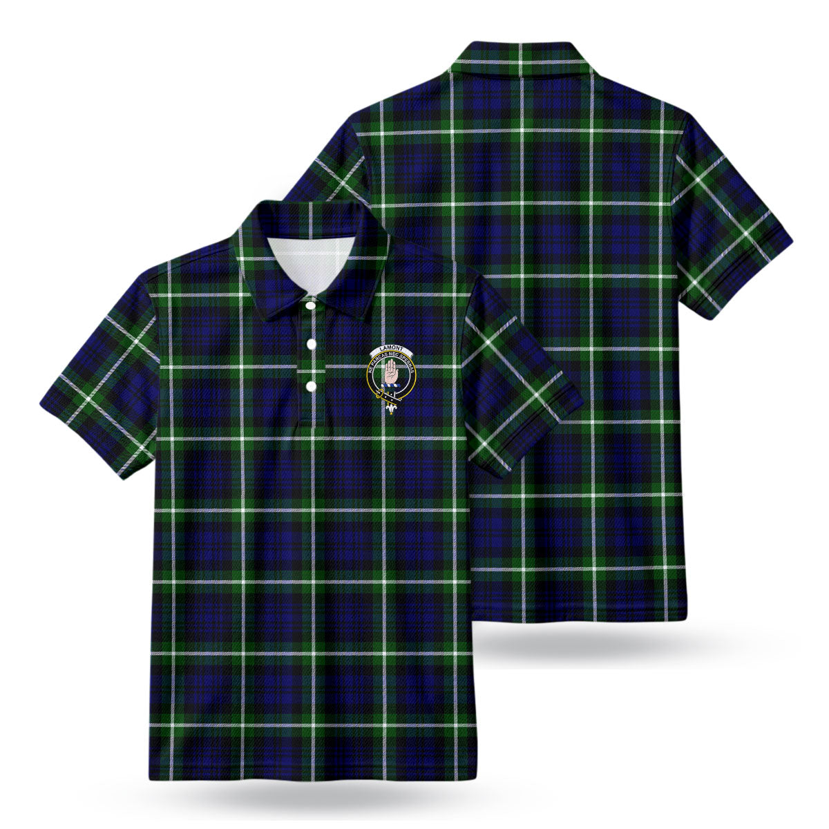 Lamont Modern Tartan Crest Birdseye Mesh Polo Shirt