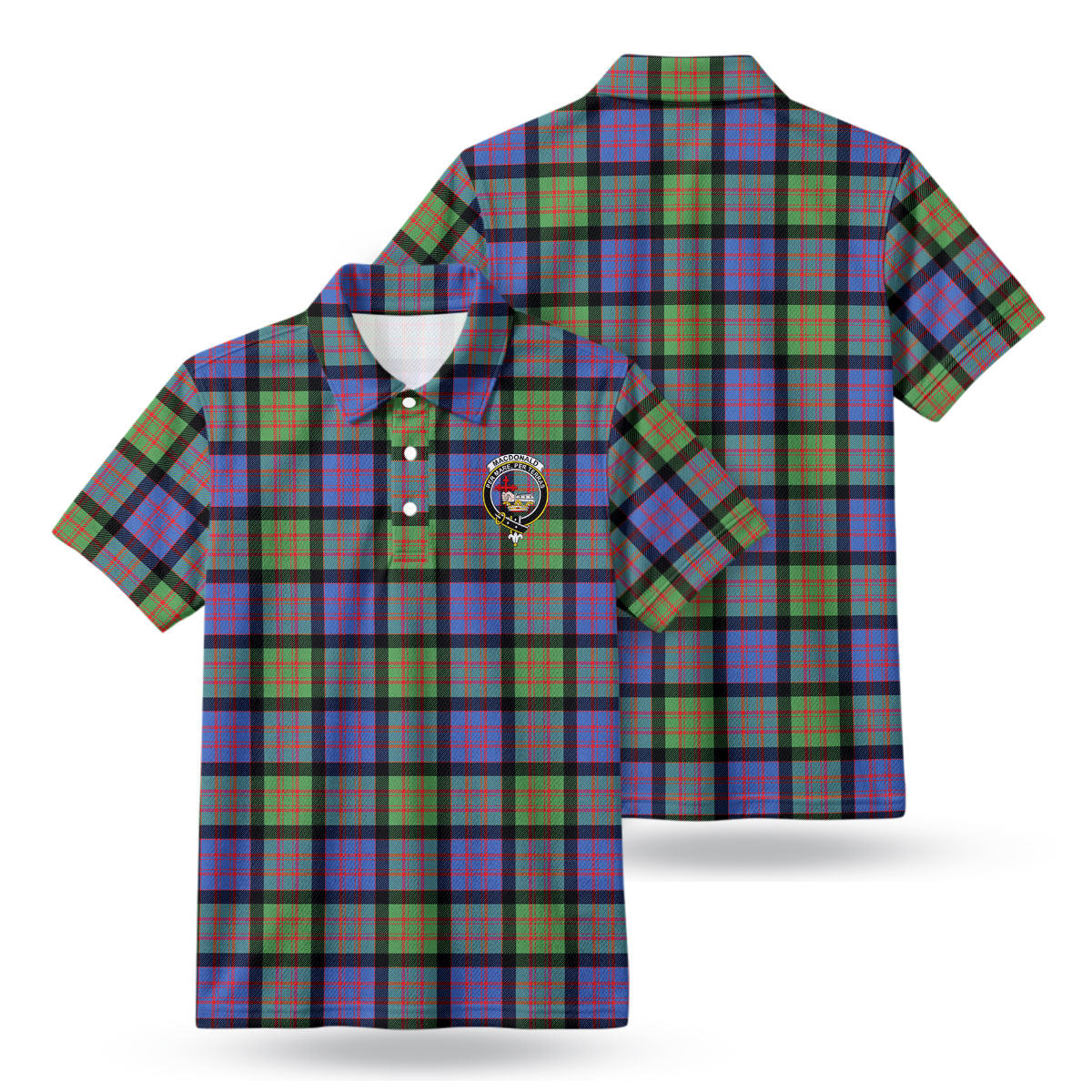 MacDonald Ancient Tartan Crest Birdseye Mesh Polo Shirt