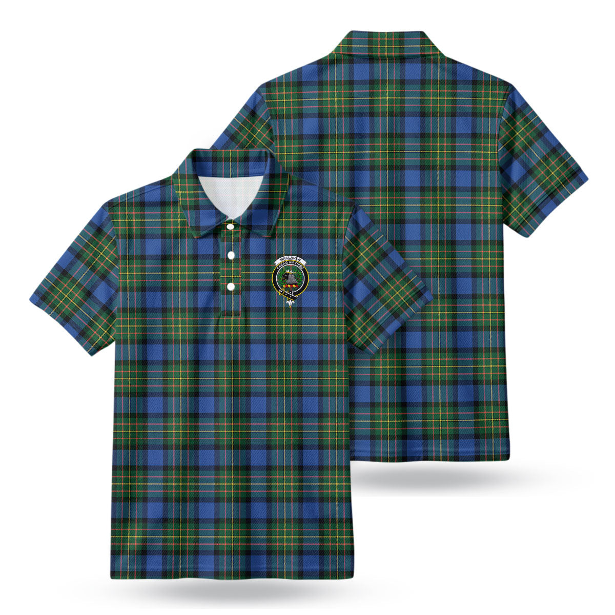 MacLaren Ancient Tartan Crest Birdseye Mesh Polo Shirt