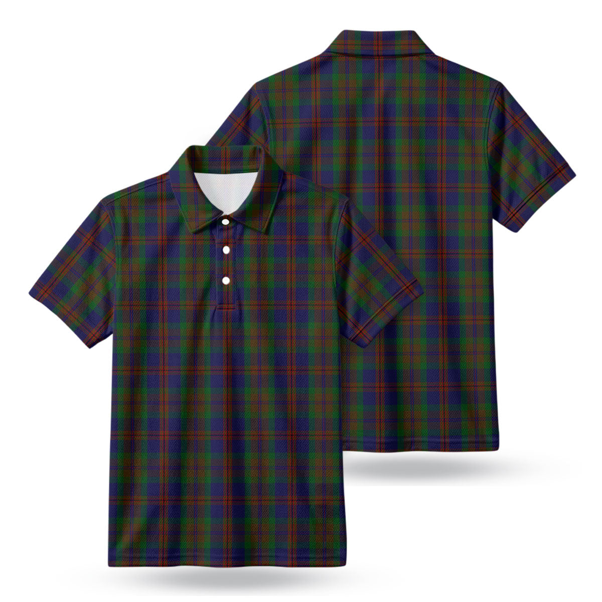 Mann Tartan Birdseye Mesh Polo Shirt