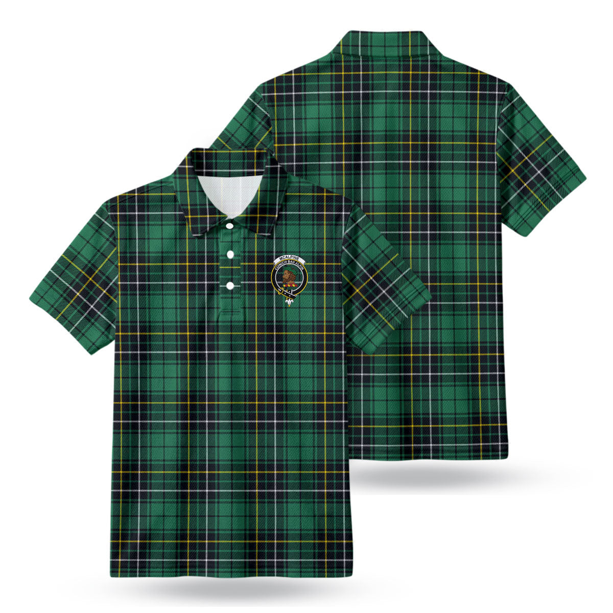 McAlpine Ancient Tartan Crest Birdseye Mesh Polo Shirt