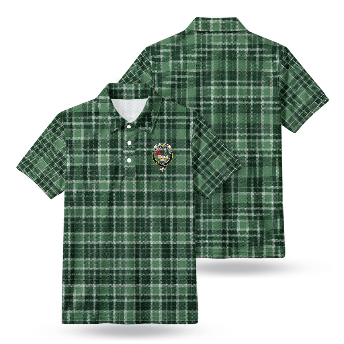 McDonald Lord of the Isles Hunting Tartan Crest Birdseye Mesh Polo Shirt