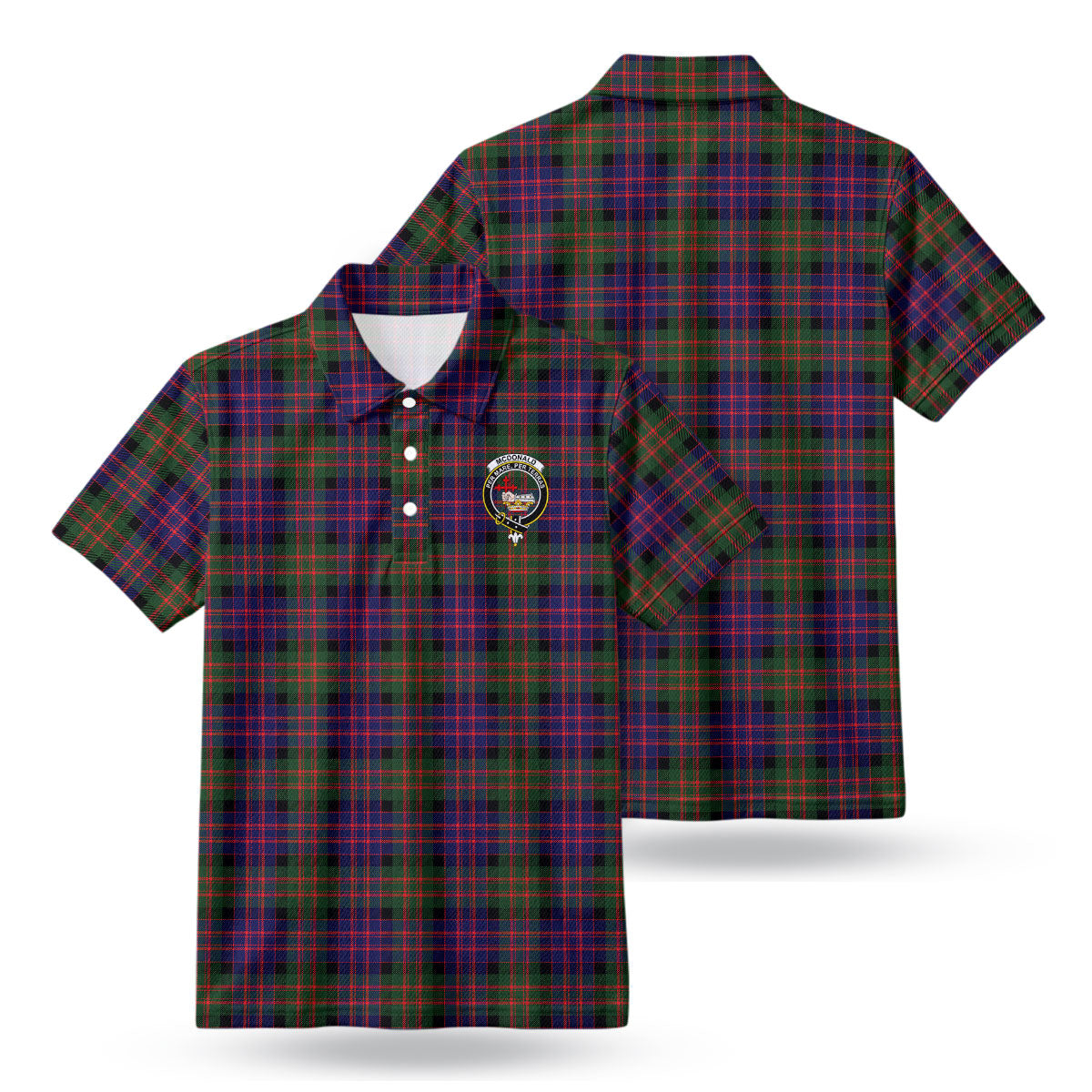 McDonald Modern Tartan Crest Birdseye Mesh Polo Shirt