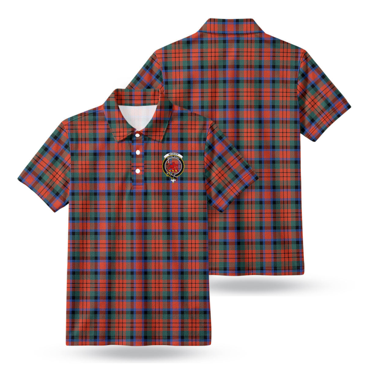 McDuff Ancient Tartan Crest Birdseye Mesh Polo Shirt