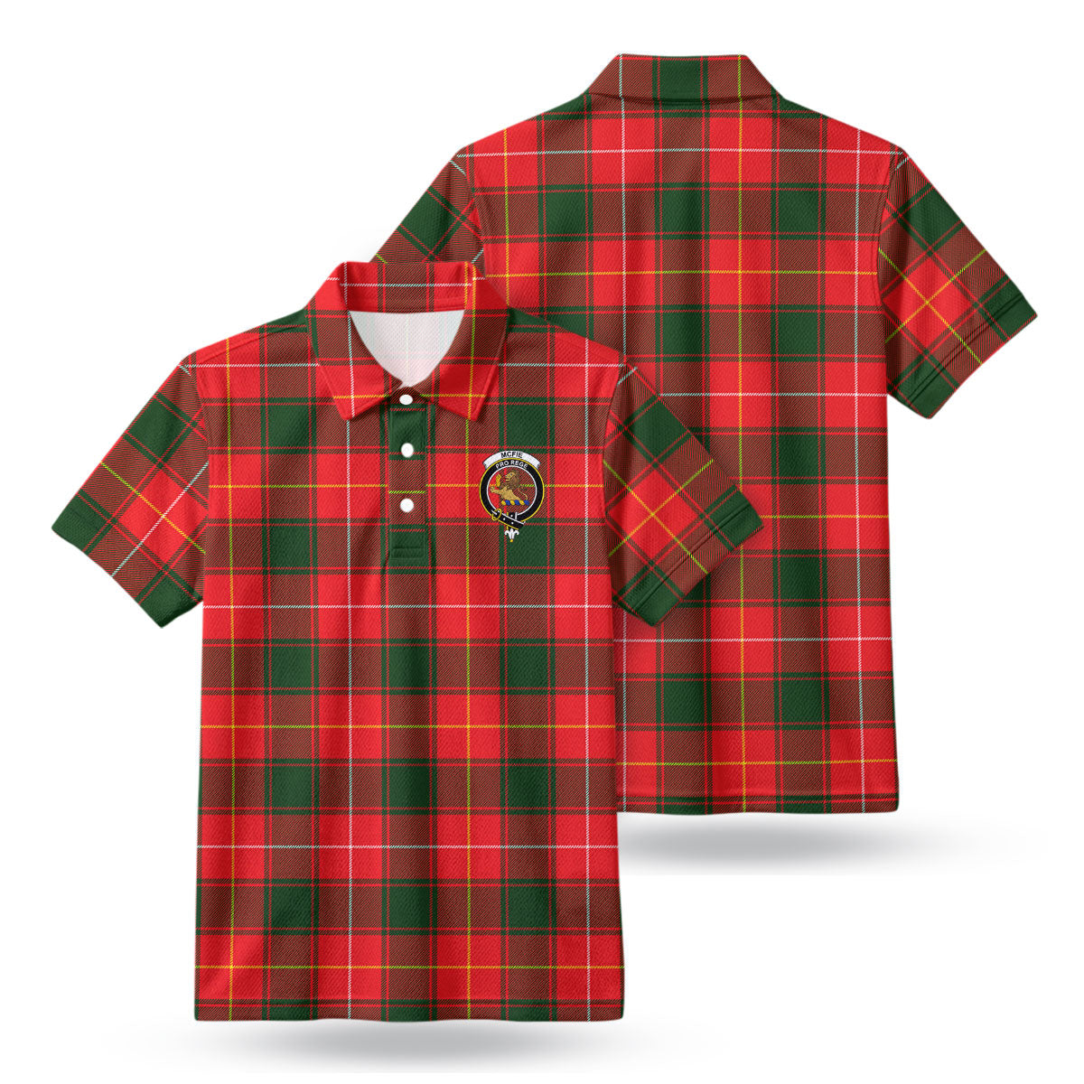 McFie Tartan Crest Birdseye Mesh Polo Shirt
