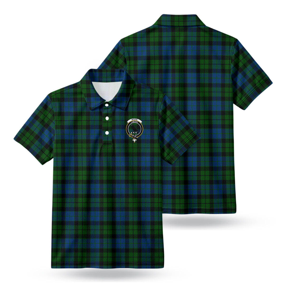 McKie Tartan Crest Birdseye Mesh Polo Shirt