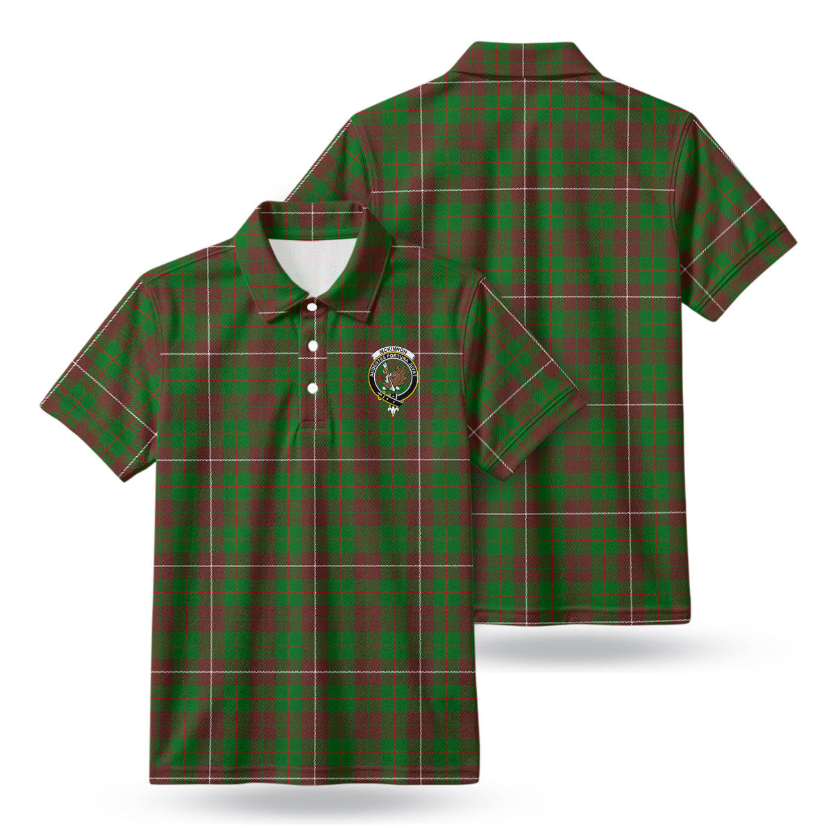McKinnon Hunting Modern Tartan Crest Birdseye Mesh Polo Shirt