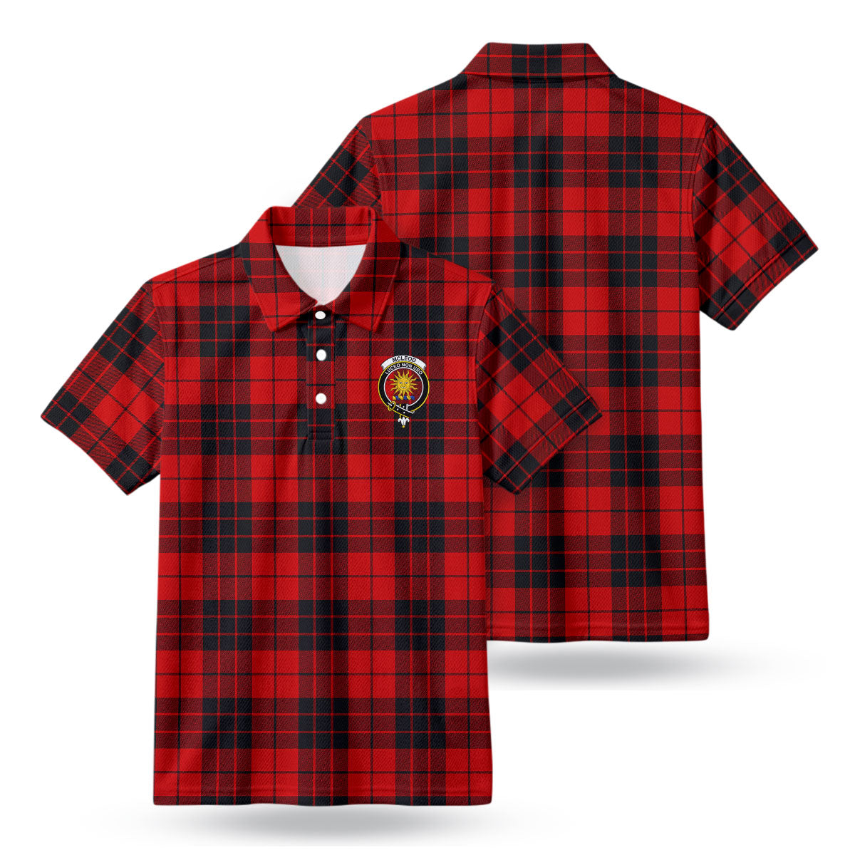 McLeod of Raasay Tartan Crest Birdseye Mesh Polo Shirt