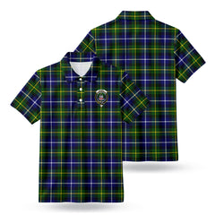 McNeil of Barra Modern Tartan Crest Birdseye Mesh Polo Shirt
