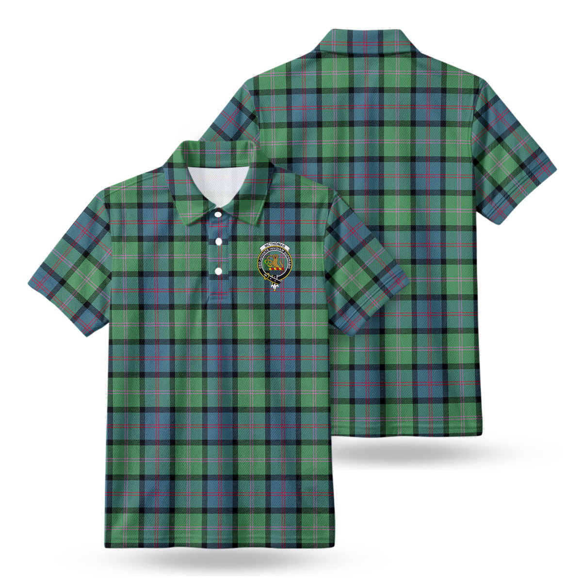 McThomas Ancient Tartan Crest Birdseye Mesh Polo Shirt